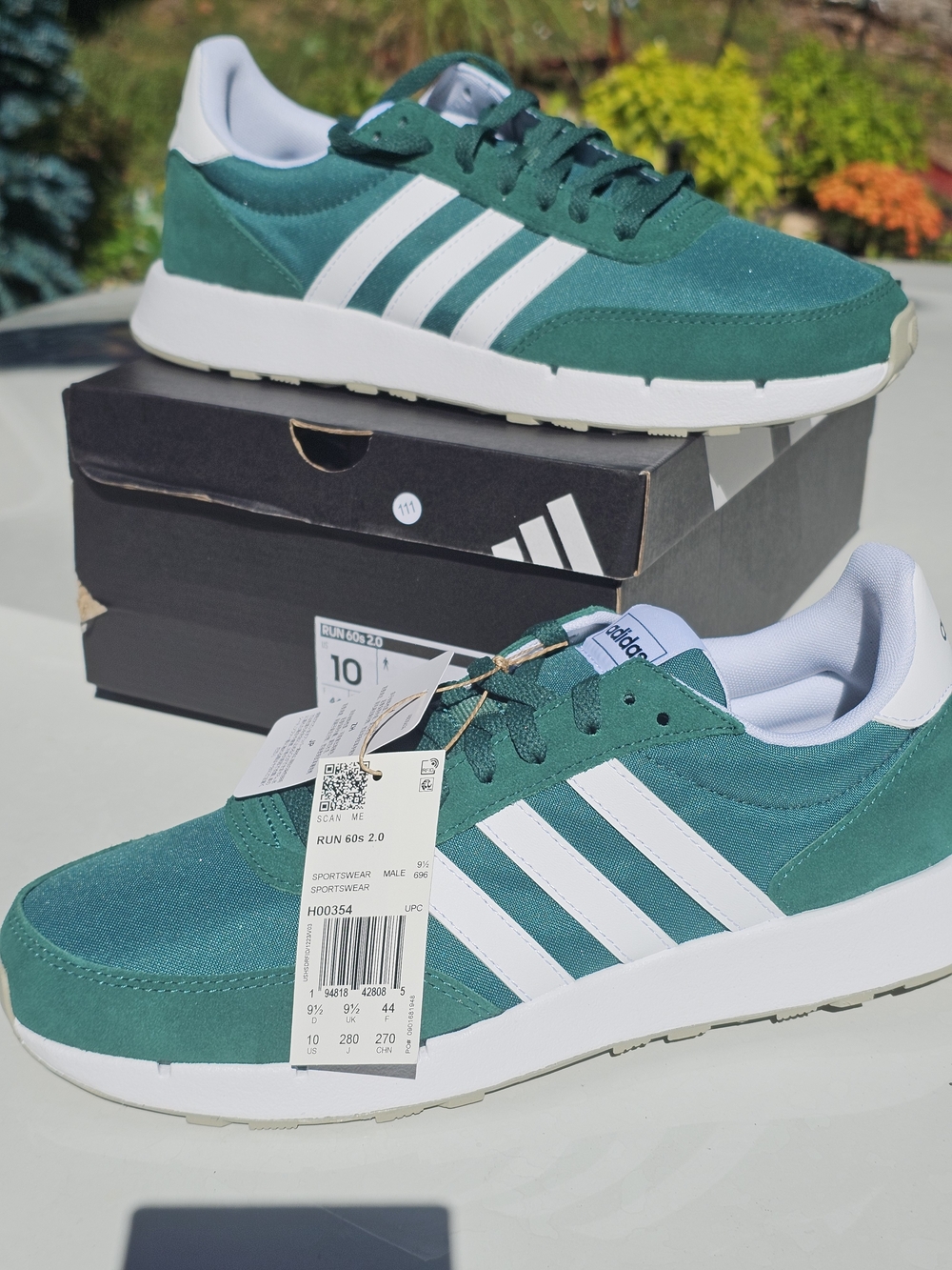 adidas Green and White Run-Style Men's Sneakers